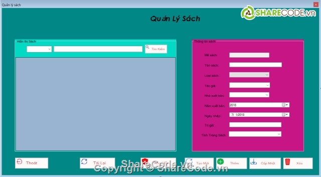 quản lý thư viện,quản lý sách,quản lý thư viện sách,quản lý thư viện vb.net,quản lý thư viện Visual Basic